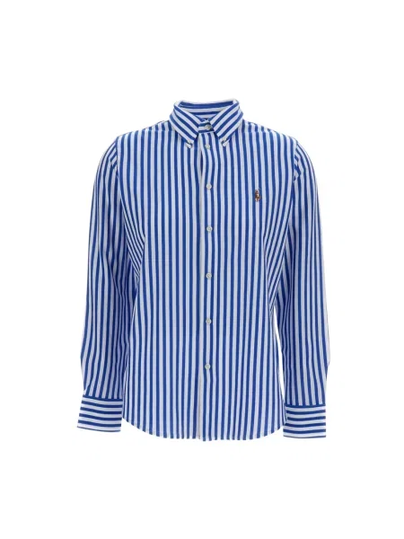 Koszula z długim rękawem Polo Ralph Lauren w paski z długim rękawem z twillu niebieska