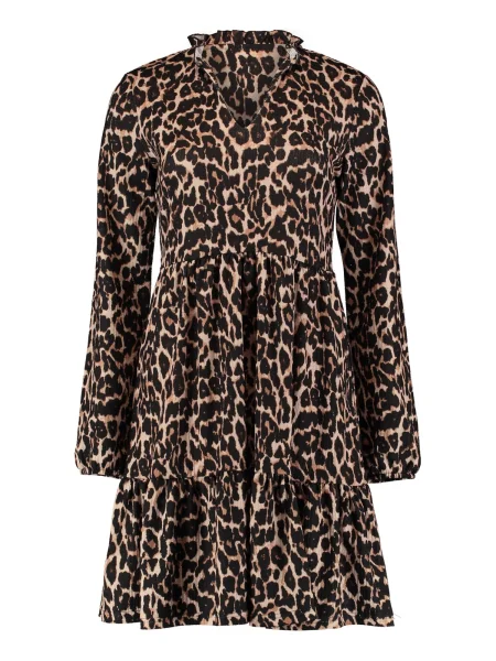 Hailys Rochie Alba maro cămilă / negru alb