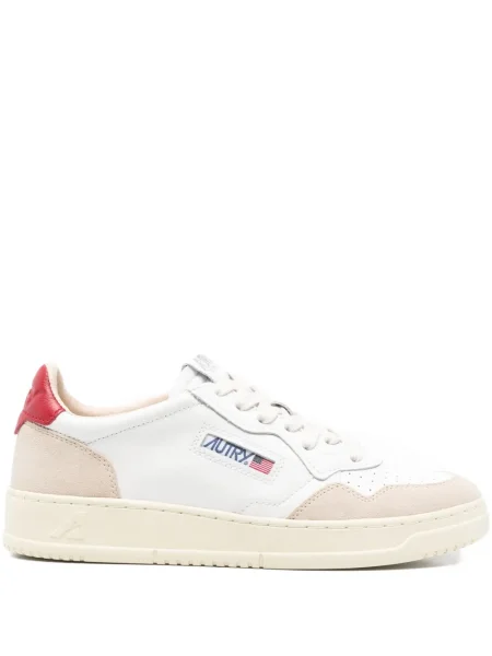 Sneakerși Autry din piele de căprioară alb