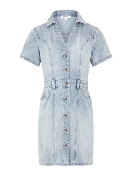 Morgan rochie din denim albastru