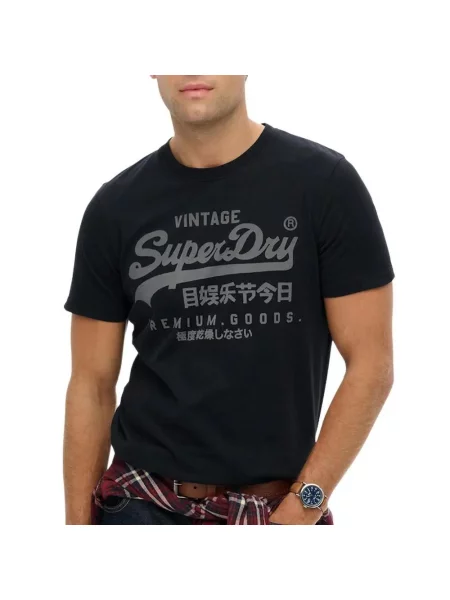 T-Shirt Superdry Classic Granatowy niebieska