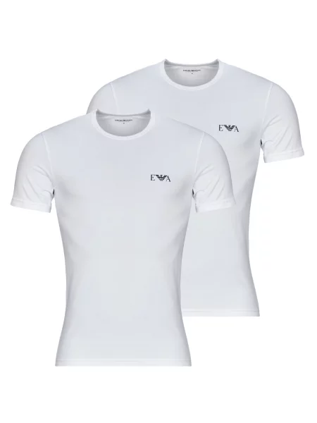 Majica Emporio Armani zajemalni vrat bela