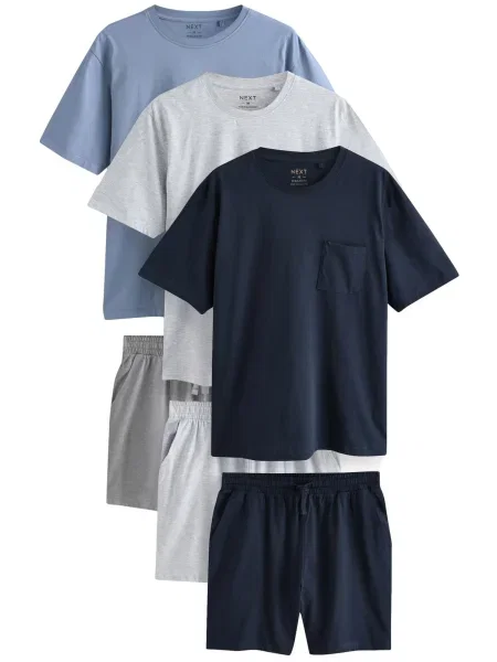 Next Pijama scurtă albastru noapte / albastru porumbel închis gri