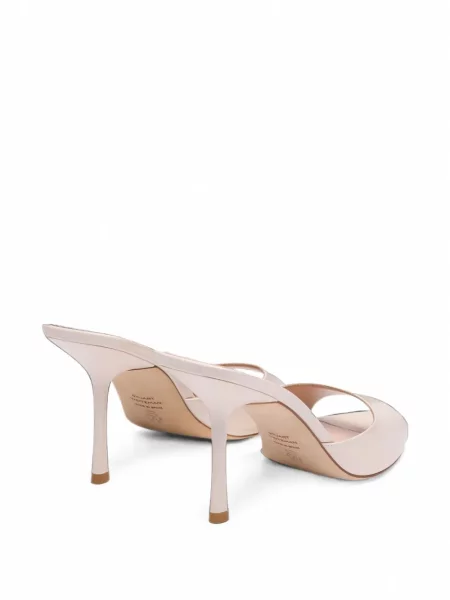 Sandale Stuart Weitzman din piele de lac alb