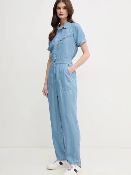 Pepe Jeans salopeta ESMERALDA cu guler albastru