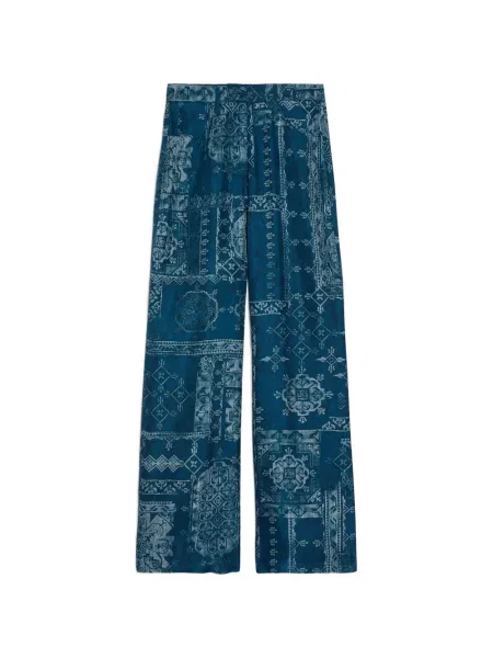 Spodnie Momoni z nadrukiem niebieskie