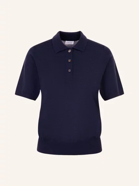 Seidensticker Sweter Koszulka Polo blau granatowa
