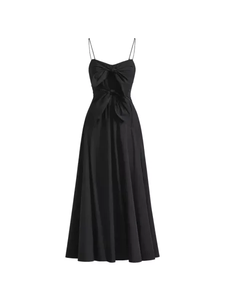 Rochie Derek Lam 10 Crosby din poplin cu legături negru
