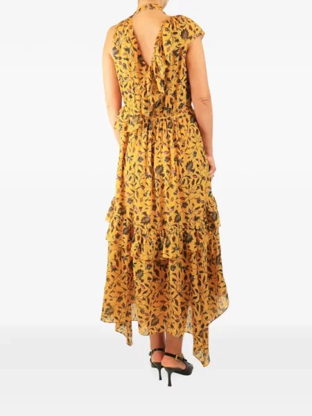Rochie maxi Ulla Johnson cu model floral cu imagine galben