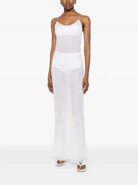 Rochie maxi Oseree cu bretele alb