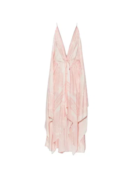 Rochie midi Balmain cu imagine asimetrică roz