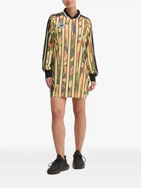 Top Adidas z autografem garniturowy w kwiatki czarny