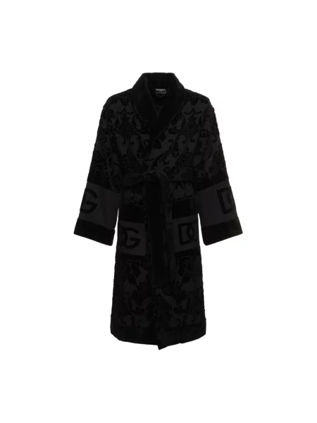 Szlafrok Dolce And Gabbana frotte czarny