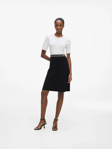 Karl Lagerfeld Rochie tricotat negru alb
