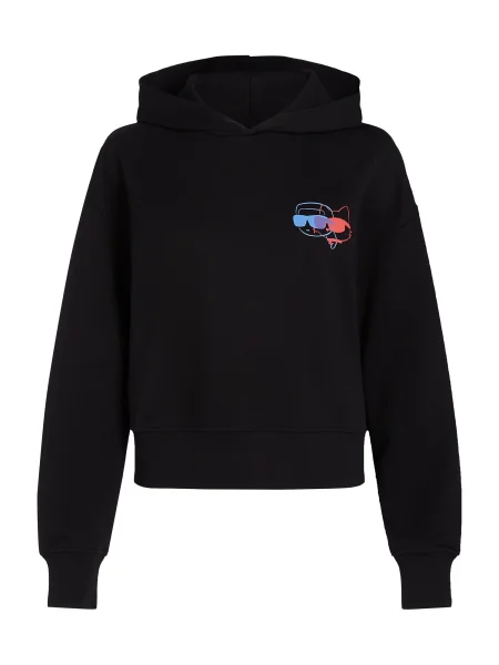 Karl Lagerfeld hanorac de femei cu glugă cu imprimeu negru