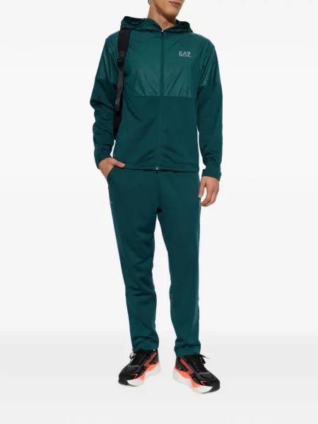 Trčanje hlače Ea7 Emporio Armani s printom zelena