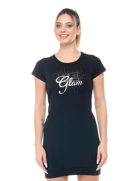 Sukienka maxi Leone Be Glam w stylu t-shirtu czarna
