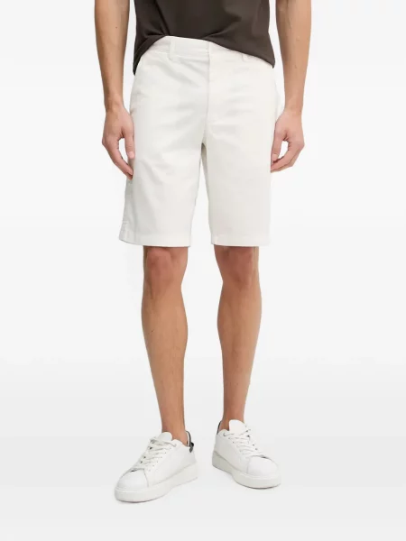Pantaloni chino Lacoste cu autograf alb