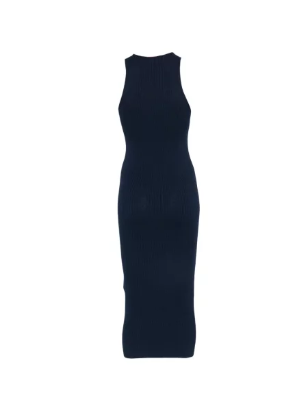 Rochie midi Iceberg cu șireturi tricotate albastru