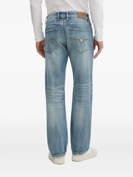 Blugi Guess cu autograf albastru