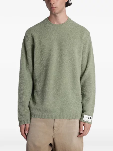 Bouclé pulover Golden Goose cu decolteu rotund verde