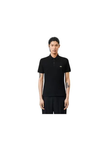 Koszulka polo o kroju slim fit z czystej bawełny Lacoste czarna