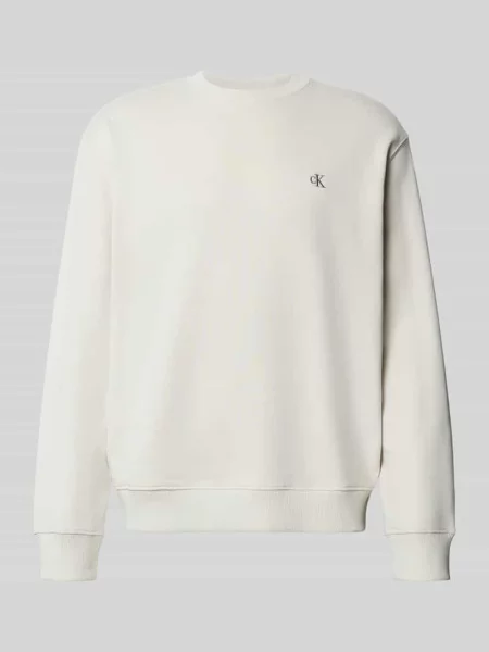 Bluza z wyhaftowanym logo Calvin Klein Jeans biała