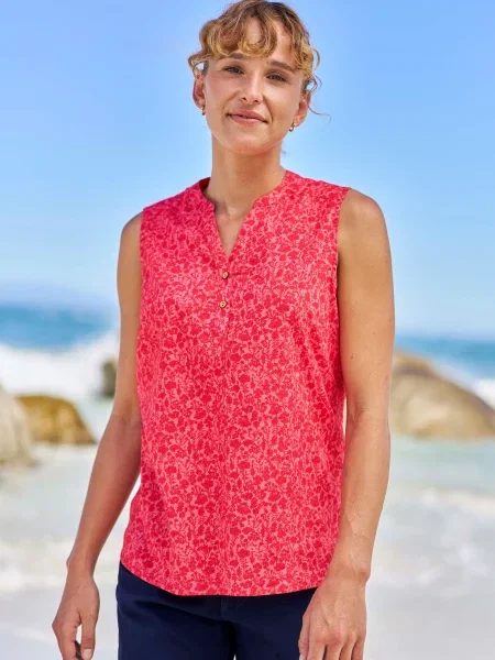 Koszula Petra bez rękawów Red czerwona