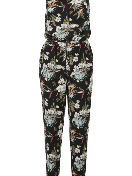 Trópusi mintás overál Urban Classics fekete