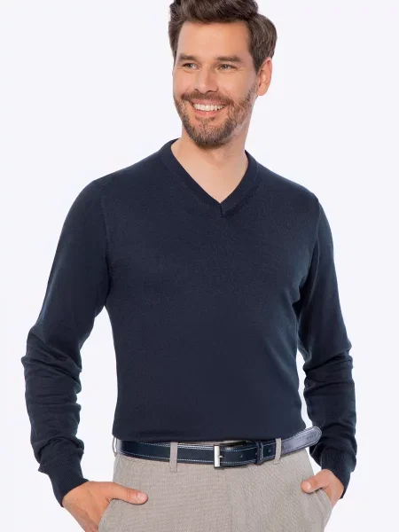 Sweter z kaszmirem granatowy
