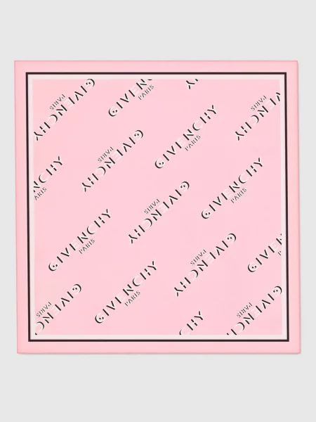 Хустка із шовку Shadow з принтом логотипа Givenchy рожева