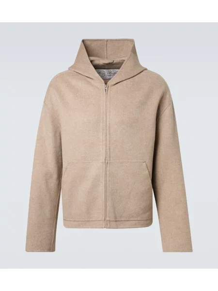 Hanorac cu glugă Acne Studios de lână bej