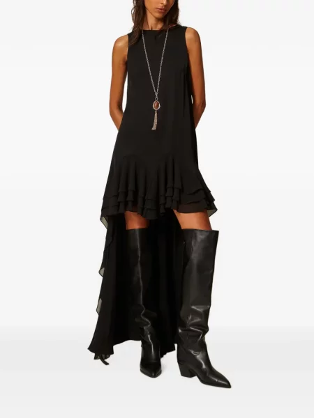 Rochie Twinset cu volane asimetrică negru