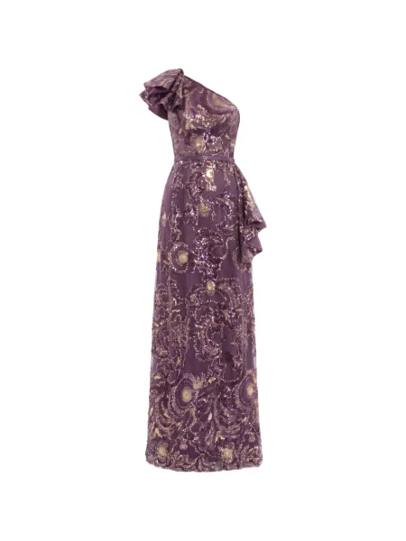 Rochie maxi Saiid Kobeisy cu paiete violet