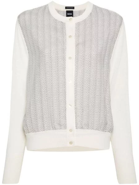 Geacă Boss tricotate alb