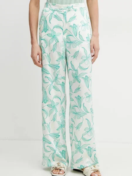 Marella pantaloni Emme by Marella femei lat high waist verde