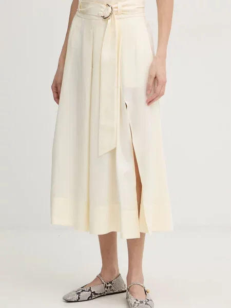 Twinset fustă cu crăpătură galben