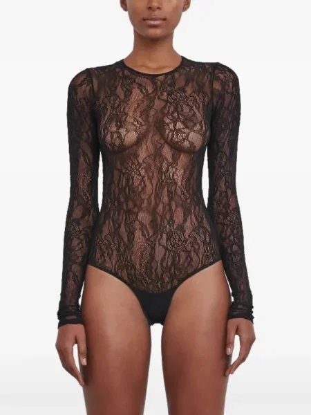 Lung body Wardrobe.nyc din dantelă negru