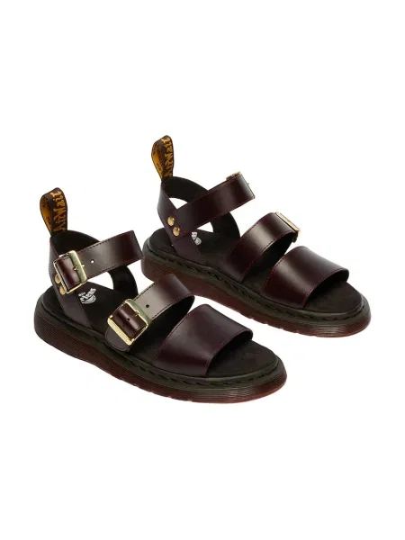 Pantofi Dr. Martens din piele cu bretele maro
