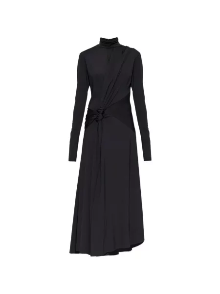 Rochie midi Victoria Beckham asimetrică negru