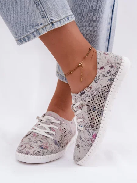Mocasini Boto din piele alb