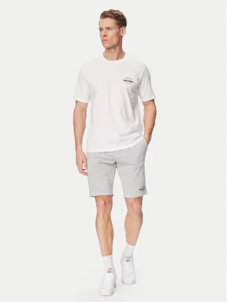Jack & Jones Komplet t-shirt i spodenki Brandon biały