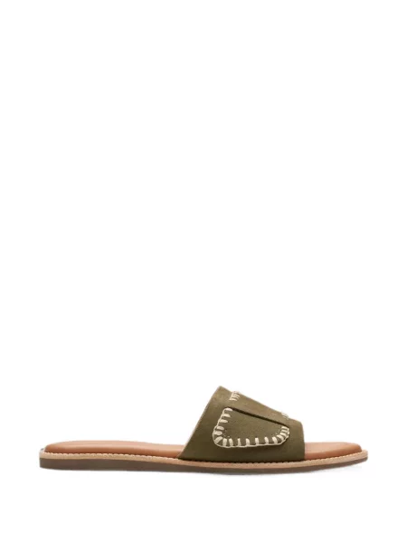 Sandale Clarks Originals din piele de căprioară fără toc verde