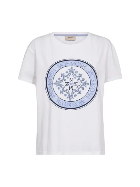 Koszulka Mos Mosh z kamieniami z dżerseju biała