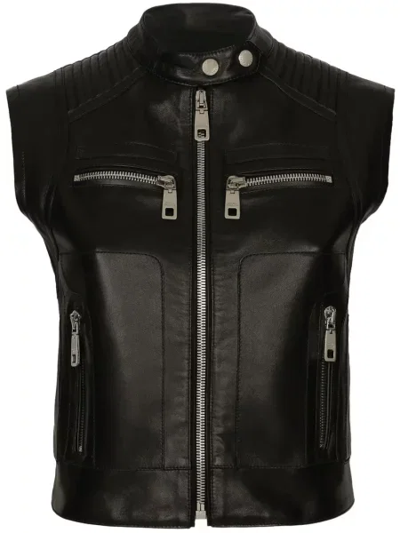 Vestă Dolce & Gabbana din piele negru