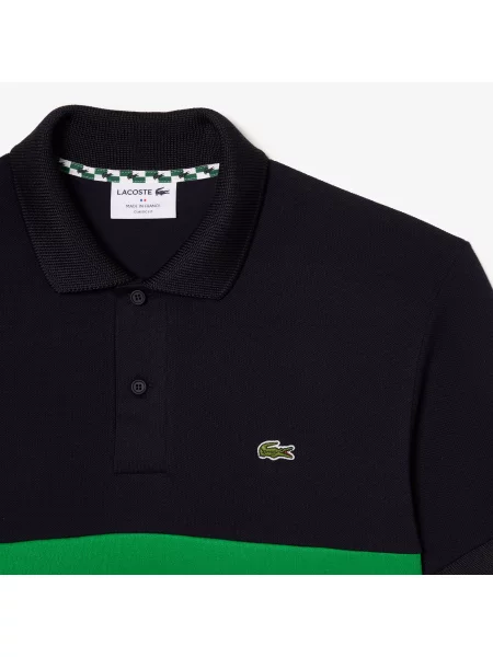 Lacoste Koszulka Polo Z Blokadą Koloru Classic Fit granatowa
