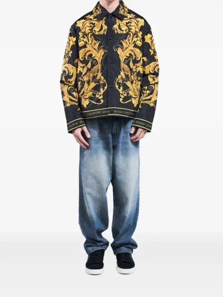 Geacă de blugi Versace Jeans Couture cu imagine negru