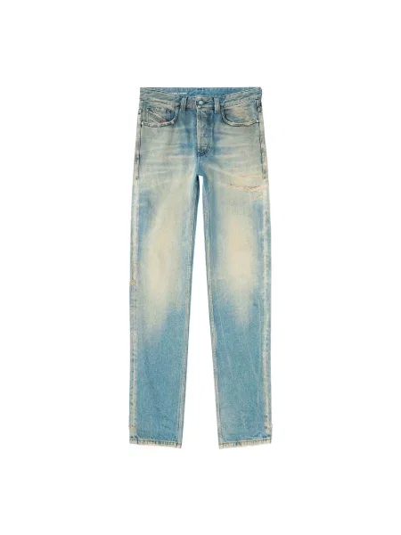 Jeansy o kroju relaxed fit z czystej bawełny Diesel niebieskie