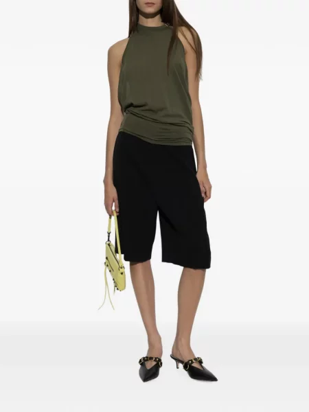 Top Balenciaga cu gât halter verde
