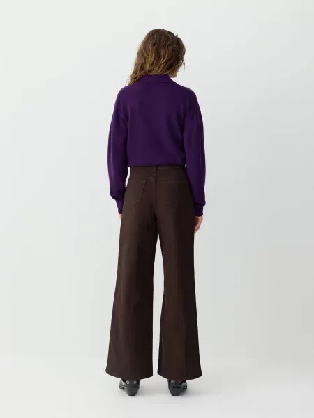 Reserved Джинси широкого крою темно коричневий